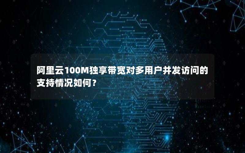 阿里云100M独享带宽对多用户并发访问的支持情况如何？
