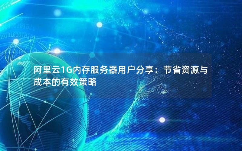 阿里云1G内存服务器用户分享：节省资源与成本的有效策略