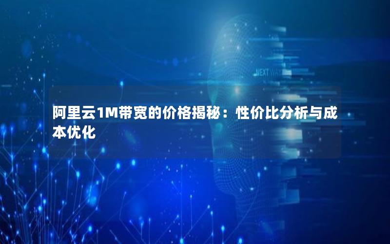 阿里云1M带宽的价格揭秘：性价比分析与成本优化