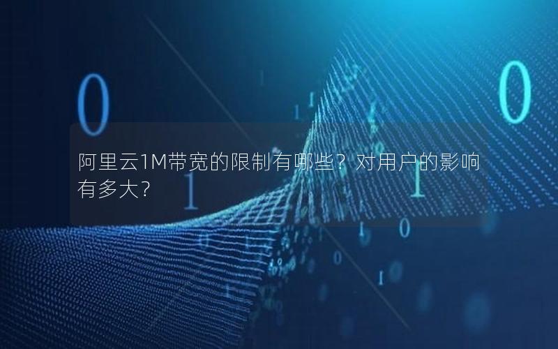 阿里云1M带宽的限制有哪些？对用户的影响有多大？