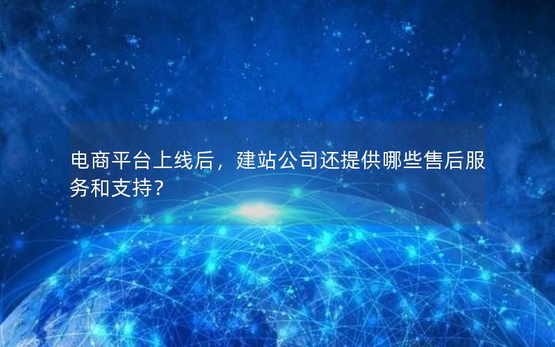 电商平台上线后，建站公司还提供哪些售后服务和支持？