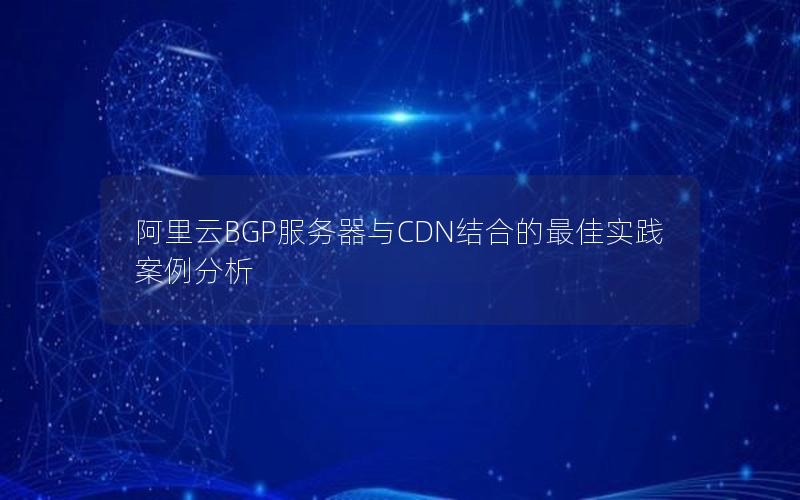 阿里云BGP服务器与CDN结合的最佳实践案例分析