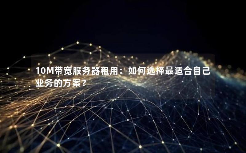 10M带宽服务器租用：如何选择最适合自己业务的方案？