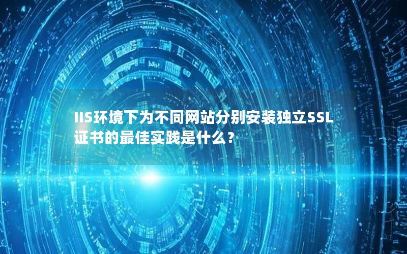 IIS环境下为不同网站分别安装独立SSL证书的最佳实践是什么？