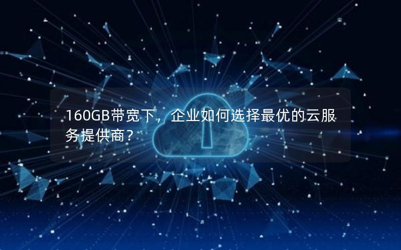 160GB带宽下，企业如何选择最优的云服务提供商？