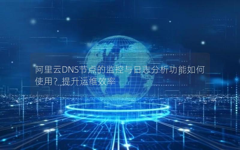 阿里云DNS节点的监控与日志分析功能如何使用？提升运维效率