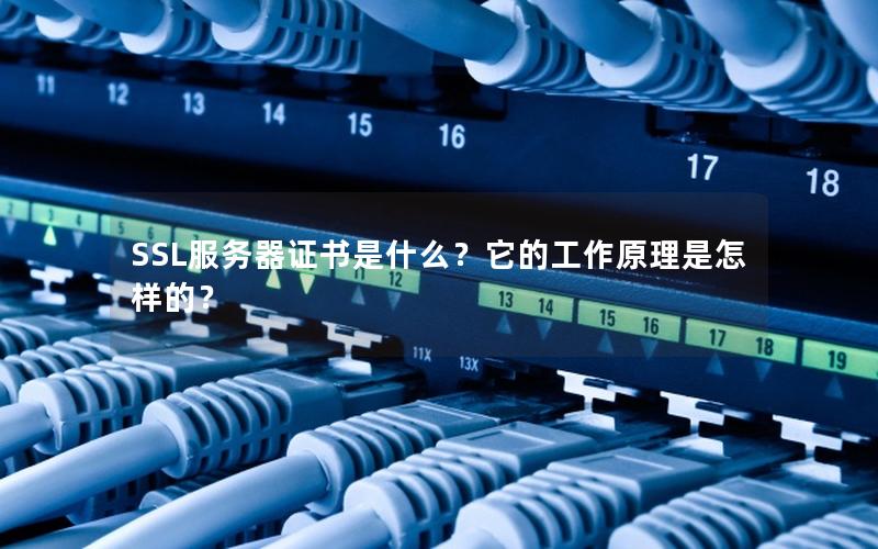 SSL服务器证书是什么？它的工作原理是怎样的？