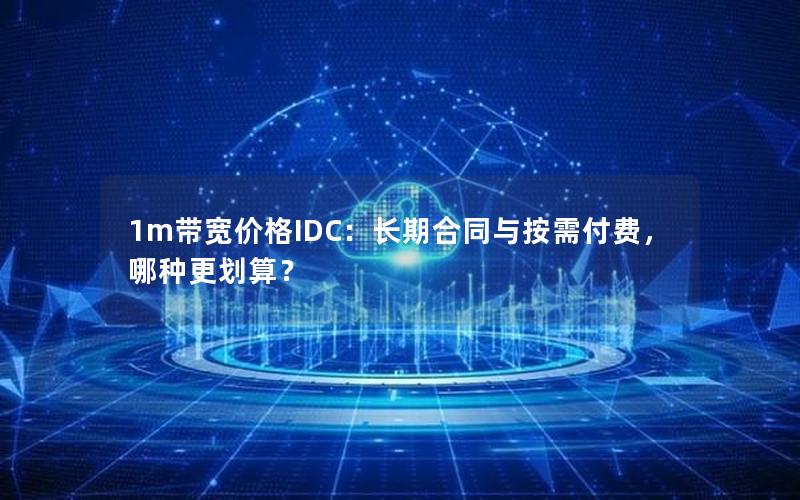 1m带宽价格IDC：长期合同与按需付费，哪种更划算？