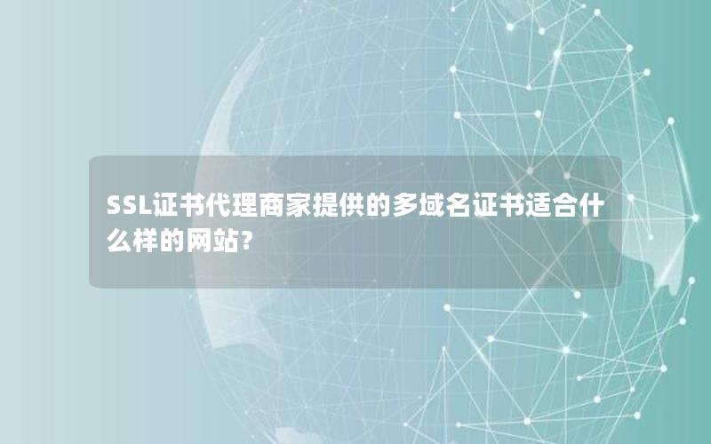 SSL证书代理商家提供的多域名证书适合什么样的网站？