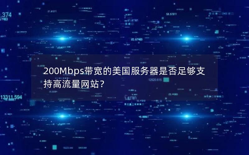 200Mbps带宽的美国服务器是否足够支持高流量网站？