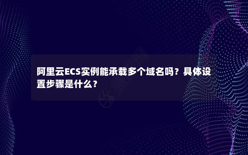 阿里云ECS实例能承载多个域名吗？具体设置步骤是什么？