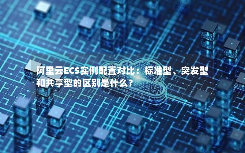 阿里云ECS实例配置对比：标准型、突发型和共享型的区别是什么？