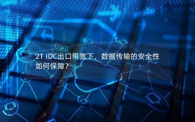 2T IDC出口带宽下，数据传输的安全性如何保障？