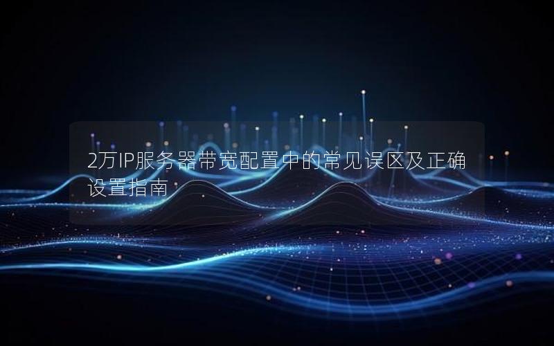 2万IP服务器带宽配置中的常见误区及正确设置指南