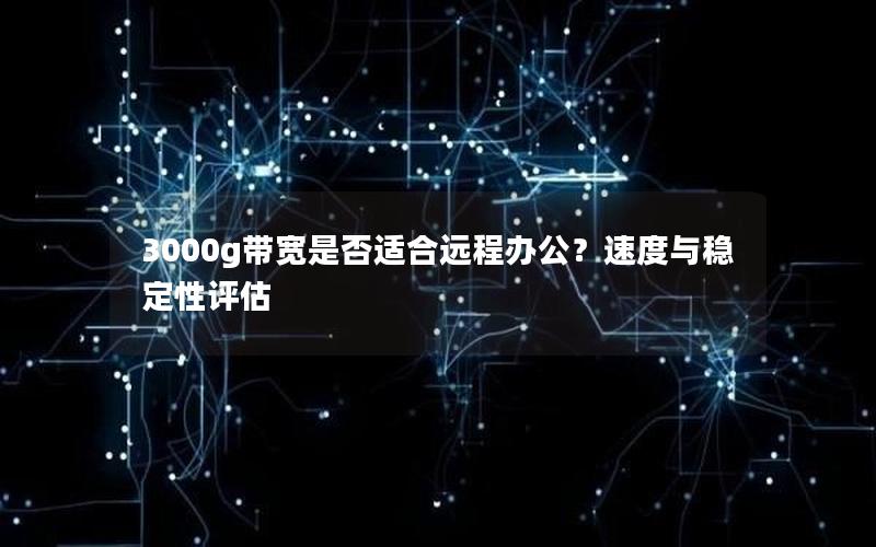 3000g带宽是否适合远程办公？速度与稳定性评估