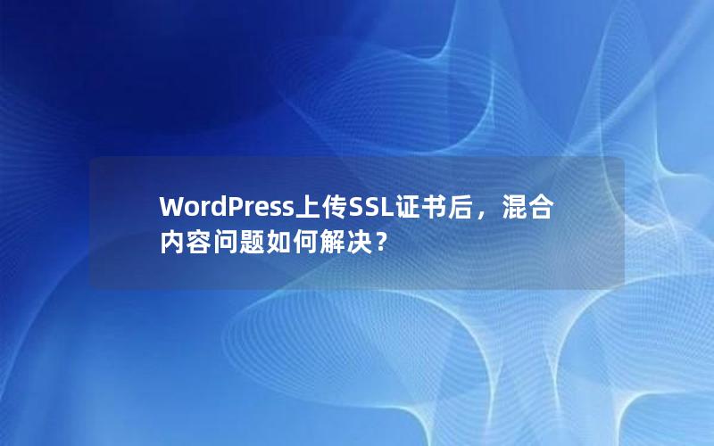 WordPress上传SSL证书后，混合内容问题如何解决？