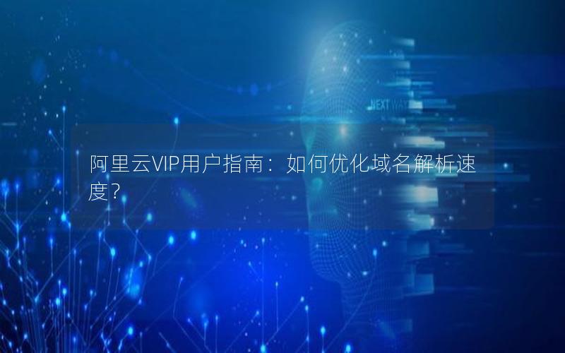 阿里云VIP用户指南：如何优化域名解析速度？