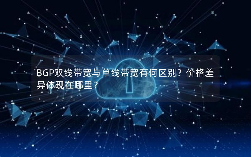 BGP双线带宽与单线带宽有何区别？价格差异体现在哪里？