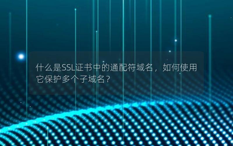 什么是SSL证书中的通配符域名，如何使用它保护多个子域名？