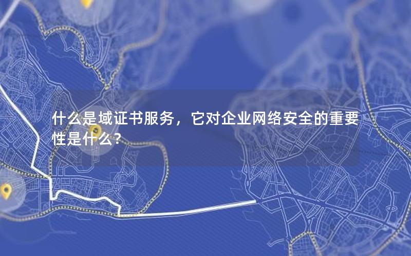 什么是域证书服务，它对企业网络安全的重要性是什么？