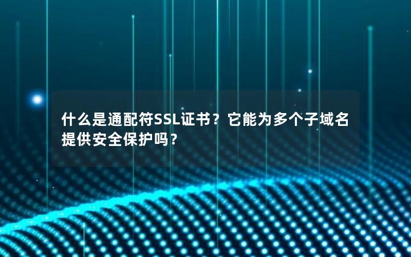 什么是通配符SSL证书？它能为多个子域名提供安全保护吗？