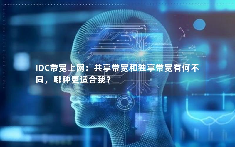 IDC带宽上网：共享带宽和独享带宽有何不同，哪种更适合我？