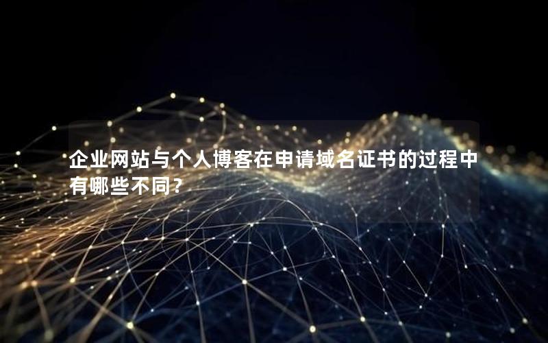 企业网站与个人博客在申请域名证书的过程中有哪些不同？