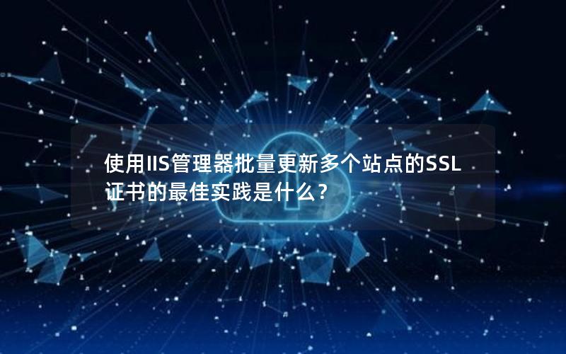 使用IIS管理器批量更新多个站点的SSL证书的最佳实践是什么？