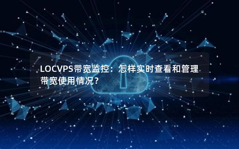 LOCVPS带宽监控：怎样实时查看和管理带宽使用情况？