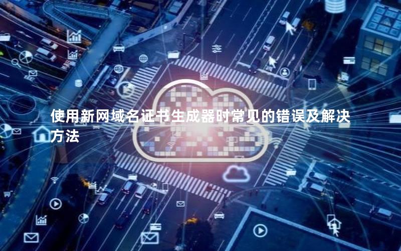 使用新网域名证书生成器时常见的错误及解决方法
