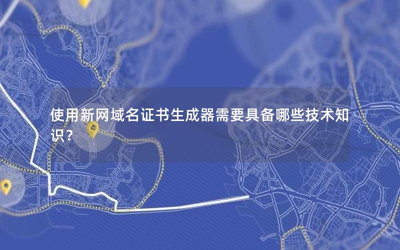 使用新网域名证书生成器需要具备哪些技术知识？