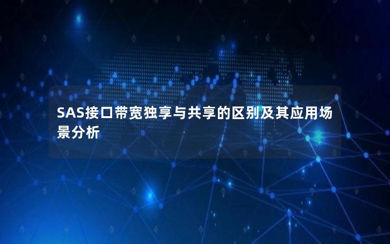 SAS接口带宽独享与共享的区别及其应用场景分析