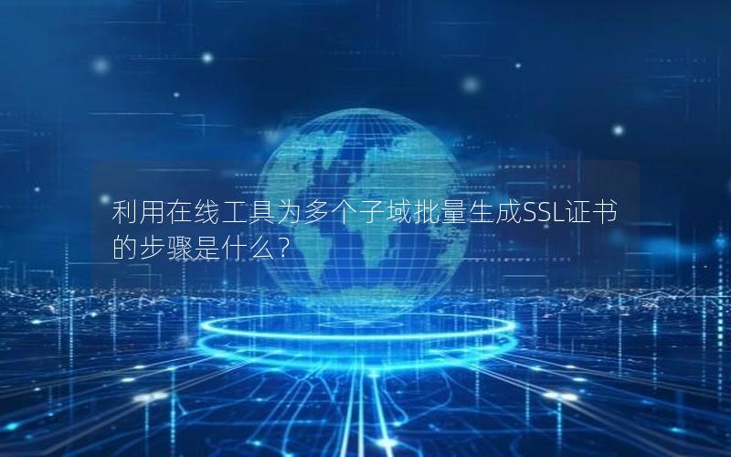 利用在线工具为多个子域批量生成SSL证书的步骤是什么？