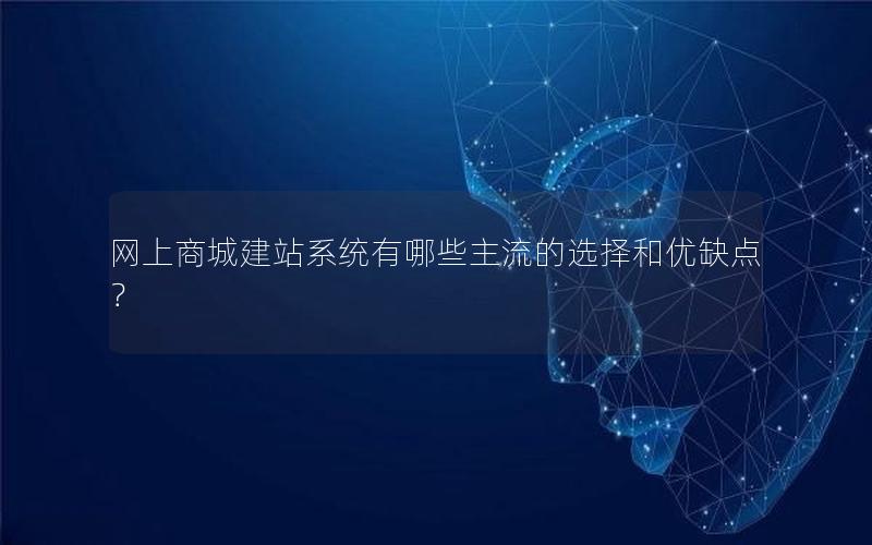 网上商城建站系统有哪些主流的选择和优缺点？