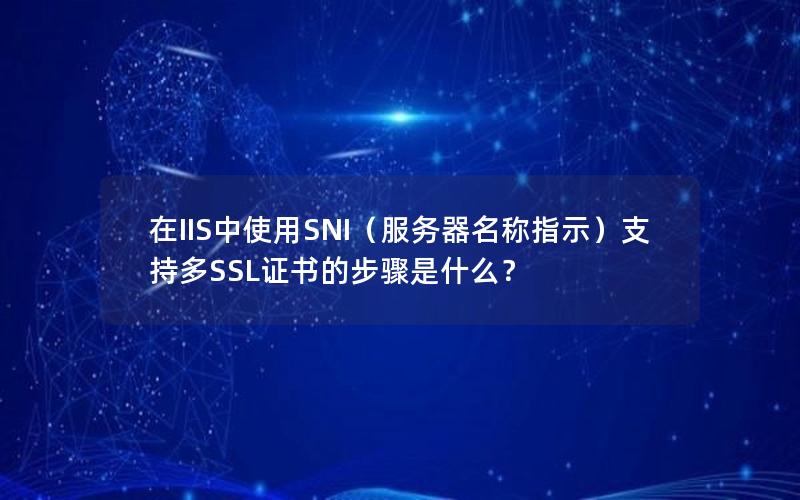 在IIS中使用SNI（服务器名称指示）支持多SSL证书的步骤是什么？