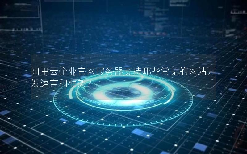 阿里云企业官网服务器支持哪些常见的网站开发语言和框架？