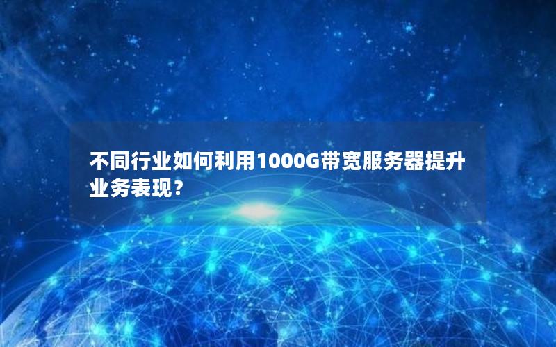 不同行业如何利用1000G带宽服务器提升业务表现？