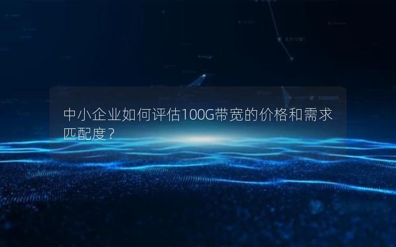 中小企业如何评估100G带宽的价格和需求匹配度？