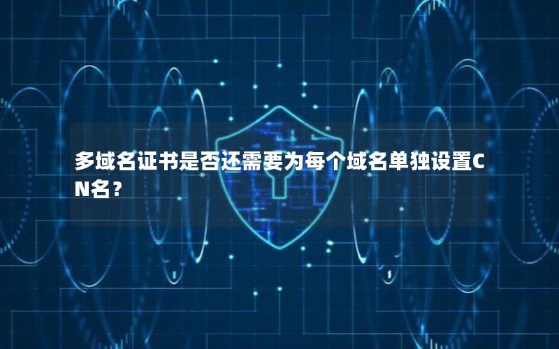 多域名证书是否还需要为每个域名单独设置CN名？