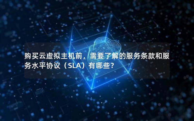 购买云虚拟主机前，需要了解的服务条款和服务水平协议（SLA）有哪些？
