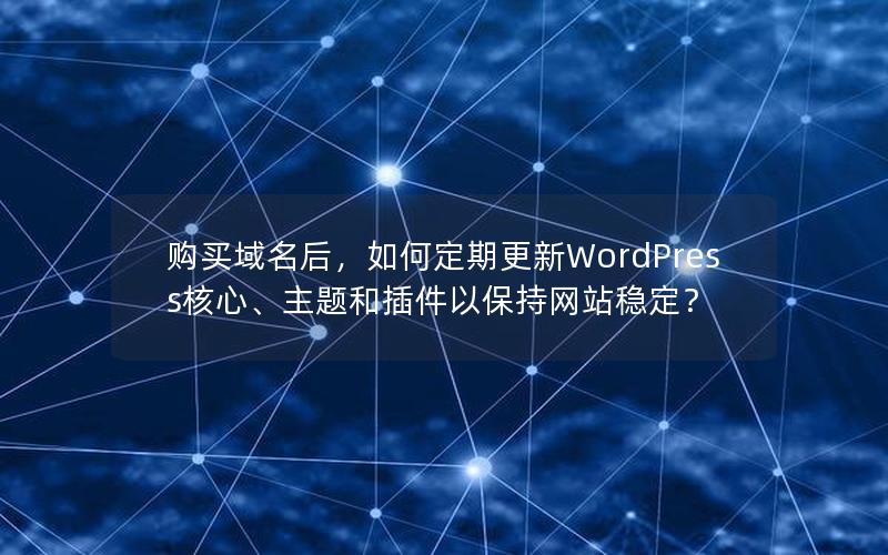 购买域名后，如何定期更新WordPress核心、主题和插件以保持网站稳定？