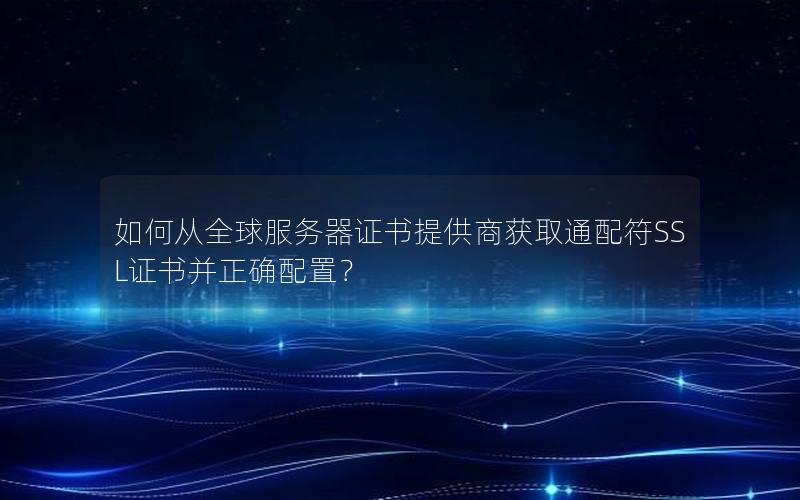 如何从全球服务器证书提供商获取通配符SSL证书并正确配置？