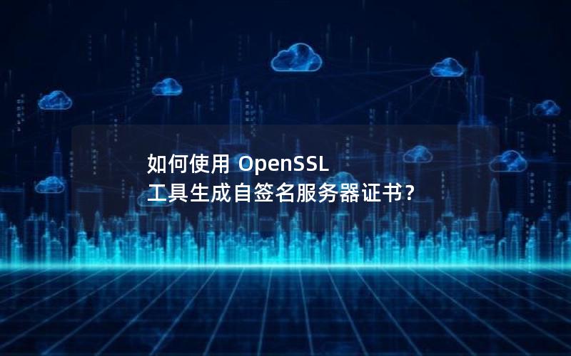 如何使用 OpenSSL 工具生成自签名服务器证书？
