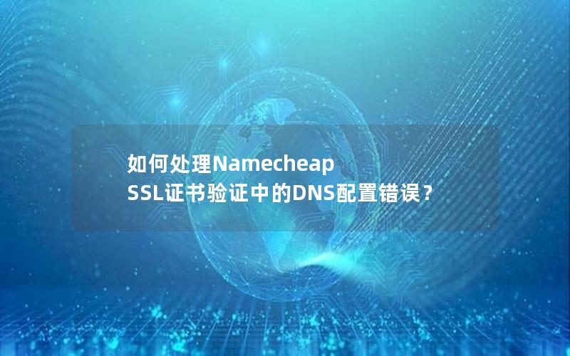 如何处理Namecheap SSL证书验证中的DNS配置错误？