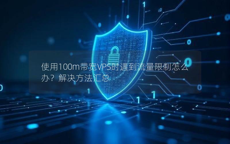 使用100m带宽VPS时遇到流量限制怎么办？解决方法汇总