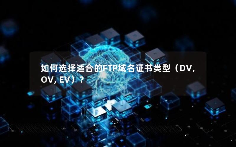 如何选择适合的FTP域名证书类型（DV, OV, EV）？