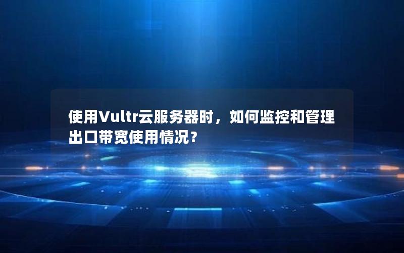 使用Vultr云服务器时，如何监控和管理出口带宽使用情况？
