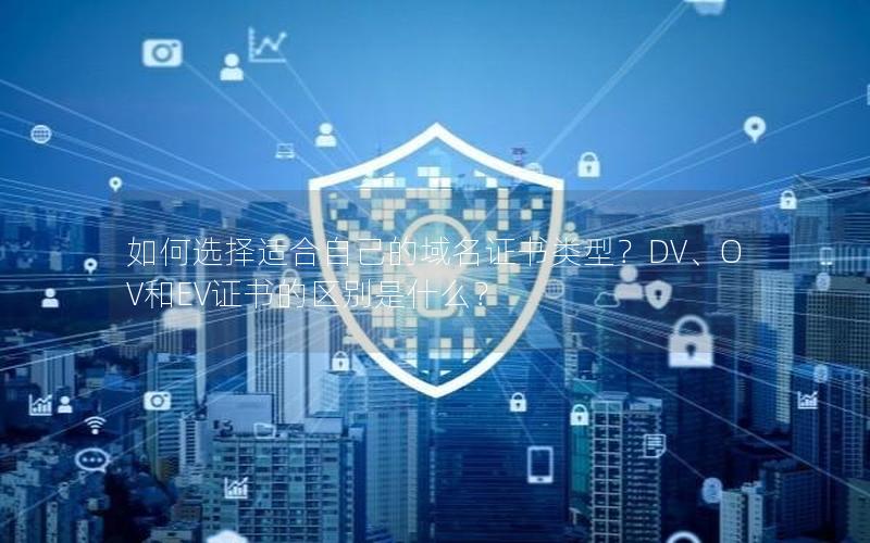 如何选择适合自己的域名证书类型？DV、OV和EV证书的区别是什么？
