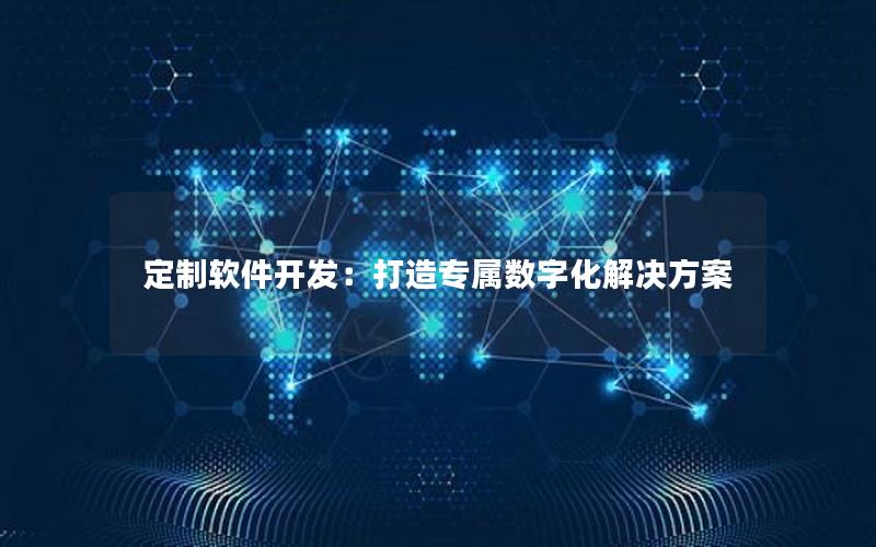 定制软件开发：打造专属数字化解决方案