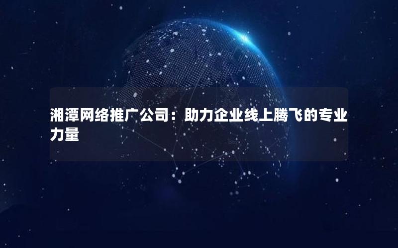 湘潭网络推广公司：助力企业线上腾飞的专业力量